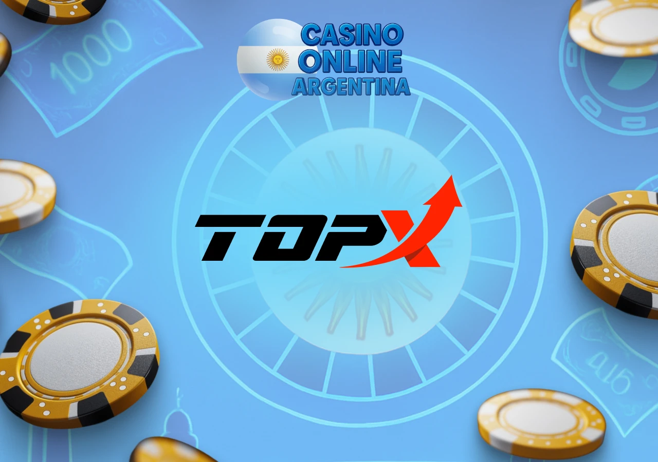 Comparador TopX que muestra evaluaciones y rankings de casinos online populares en Argentina